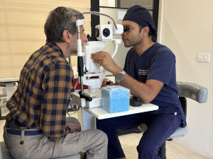 Doctor treating a patient